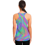 Psychedelic Holographic Trippy Print Women's Racerback Tank Top