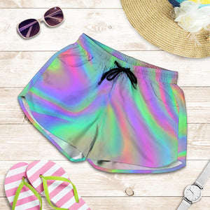 Psychedelic Holographic Trippy Print Women's Shorts