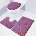 Psychedelic Illusion Print 3 Piece Bath Mat Set