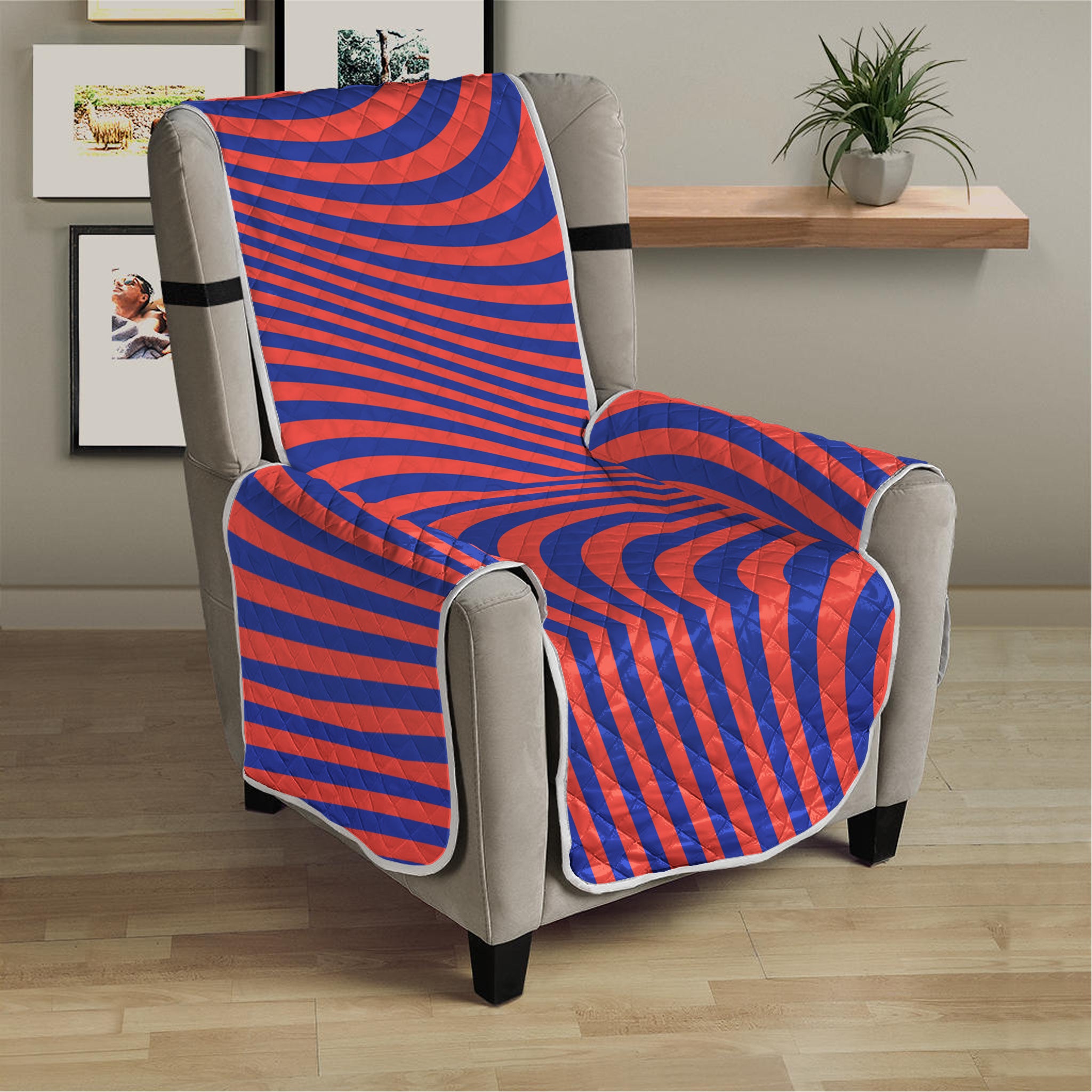 Psychedelic Illusion Print Armchair Protector