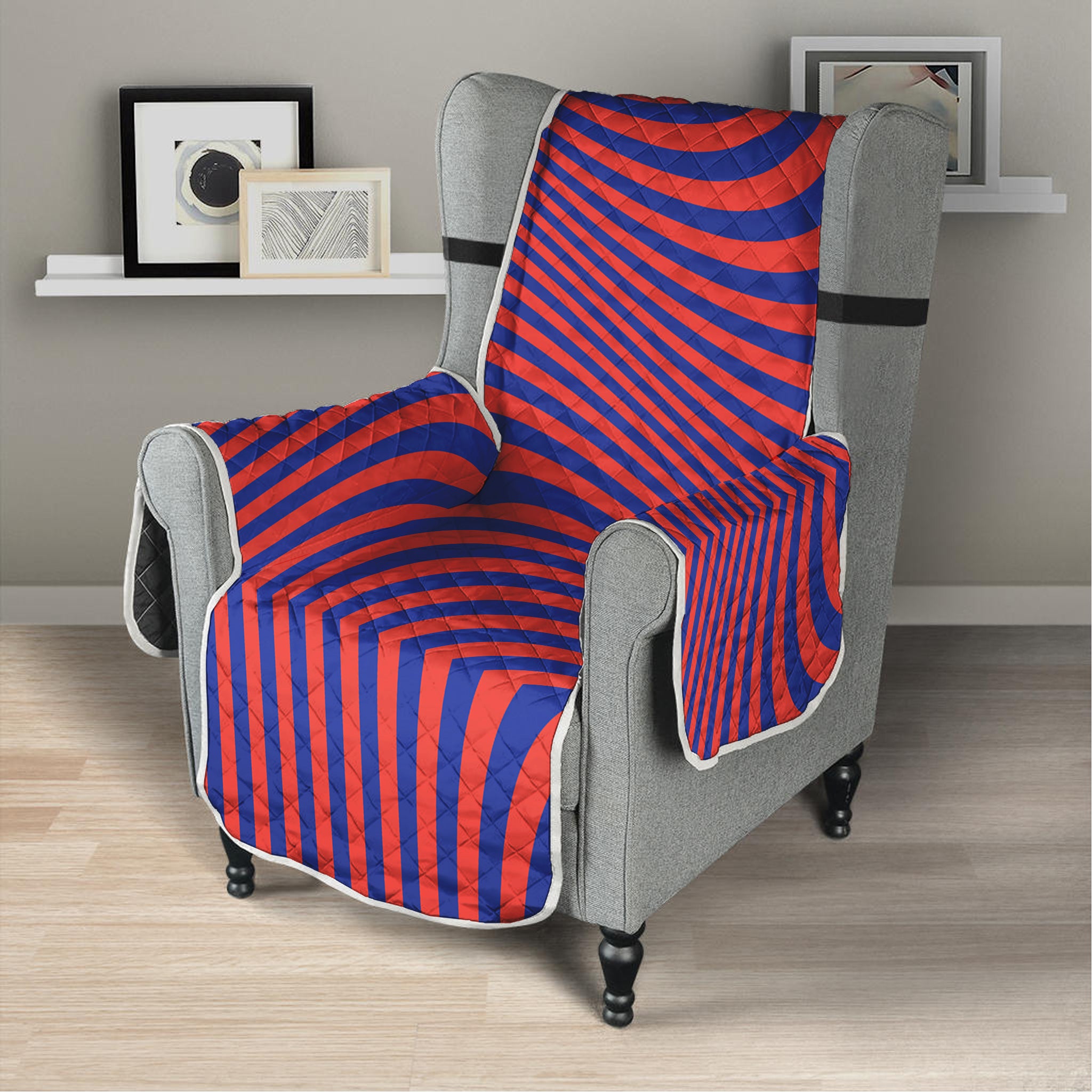 Psychedelic Illusion Print Armchair Protector