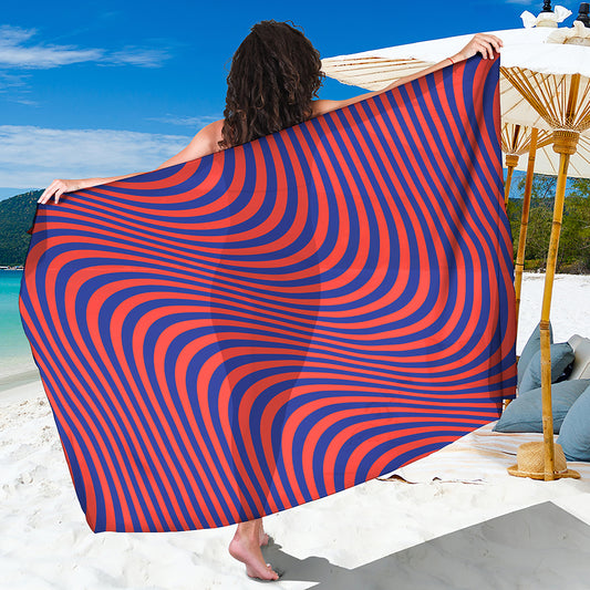 Psychedelic Illusion Print Beach Sarong Wrap