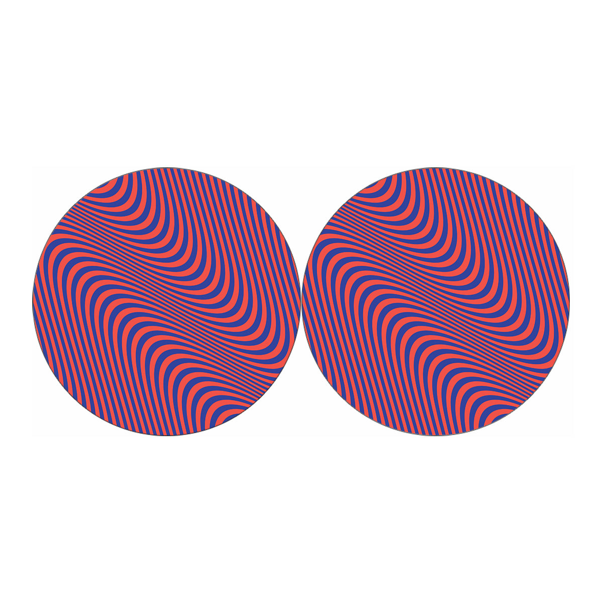 Psychedelic Illusion Print Car Coasters