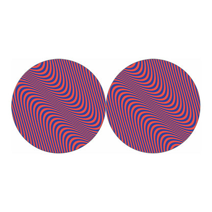 Psychedelic Illusion Print Car Coasters