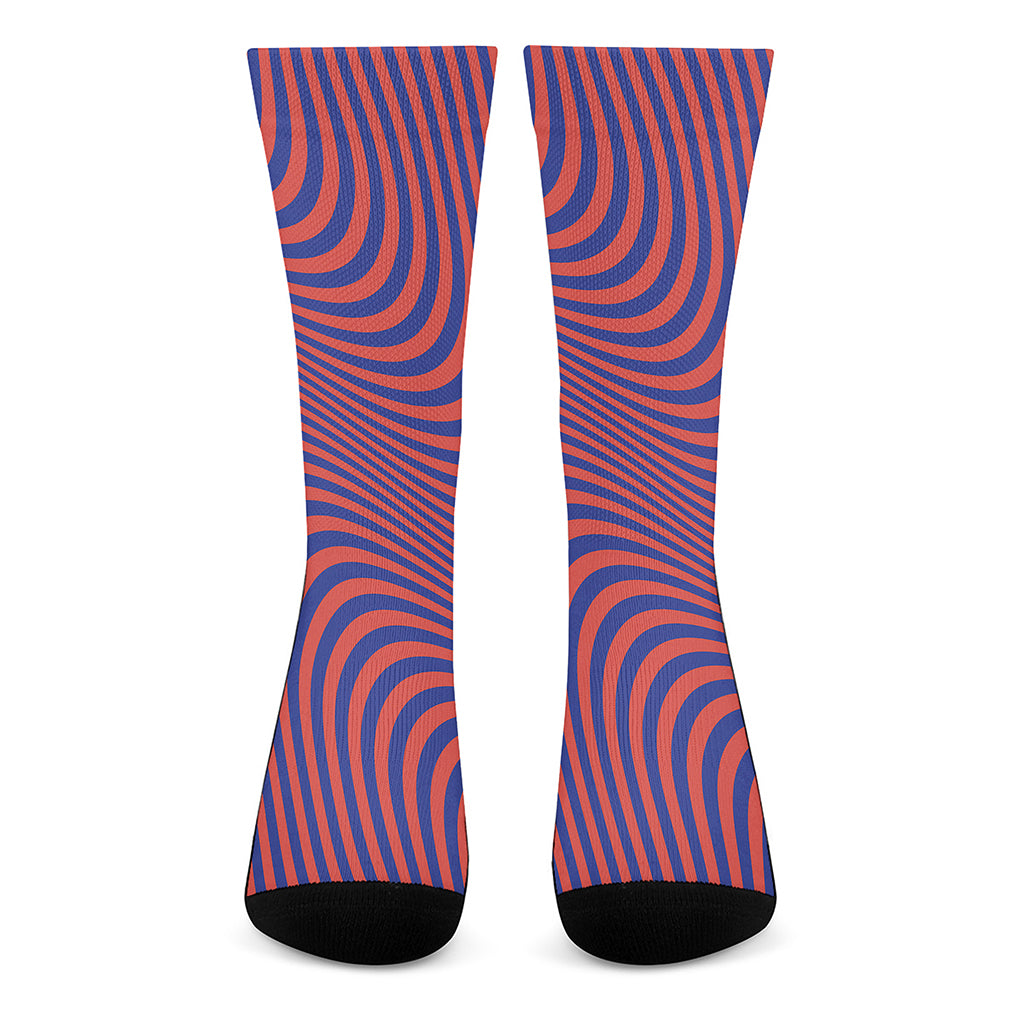 Psychedelic Illusion Print Crew Socks