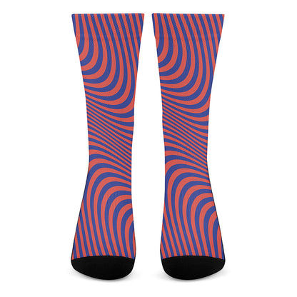 Psychedelic Illusion Print Crew Socks