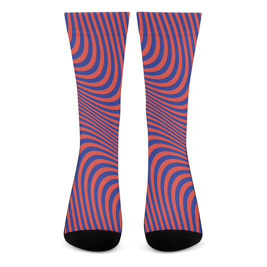 Psychedelic Illusion Print Crew Socks