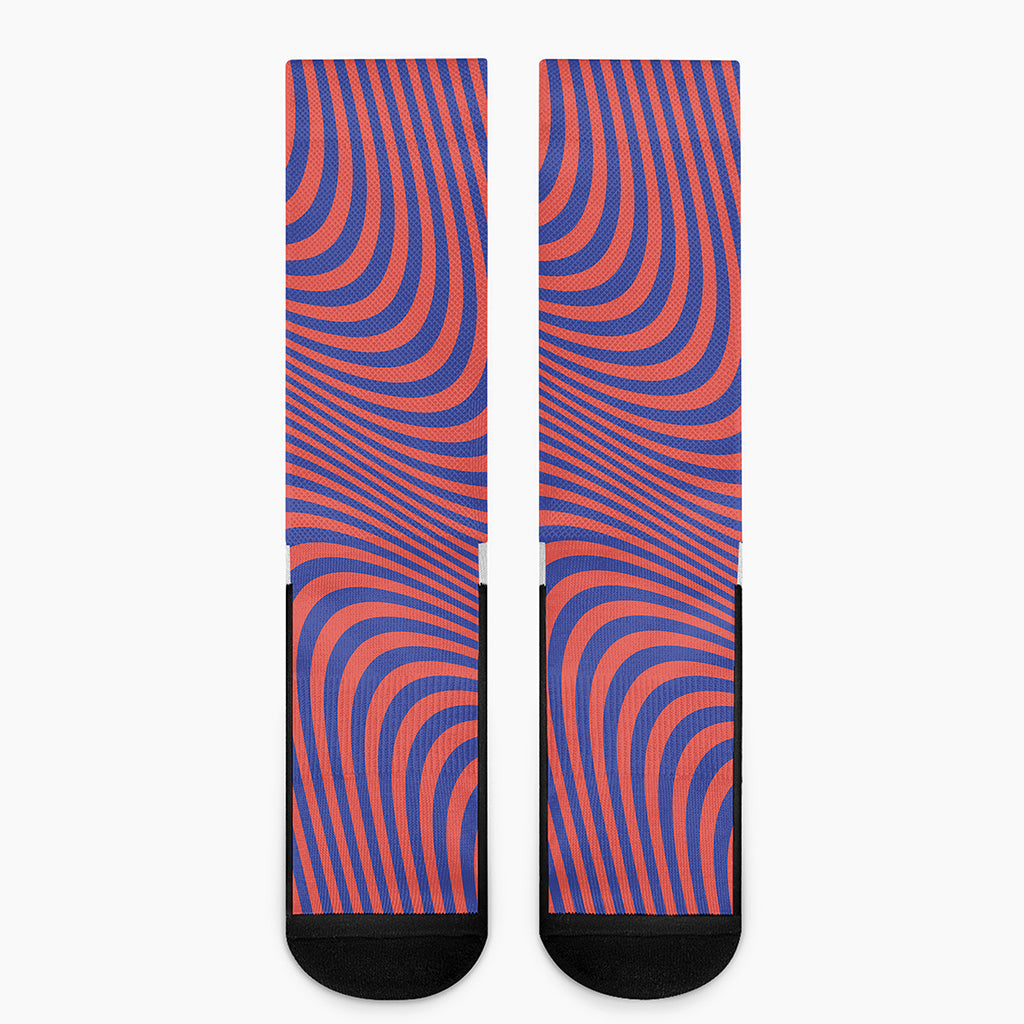 Psychedelic Illusion Print Crew Socks