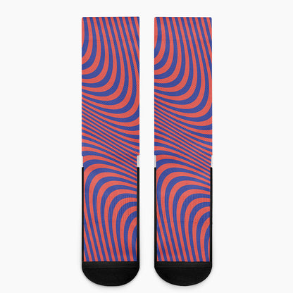 Psychedelic Illusion Print Crew Socks