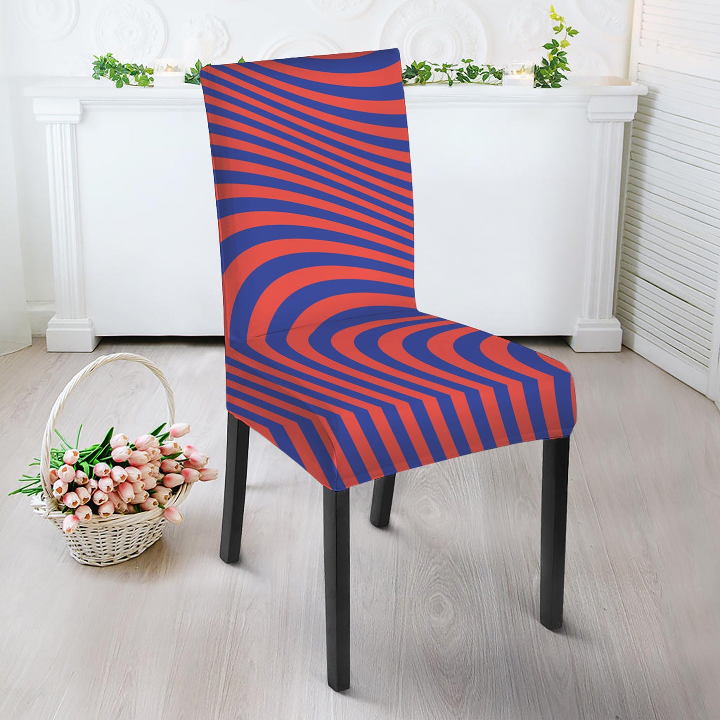 Psychedelic Illusion Print Dining Chair Slipcover