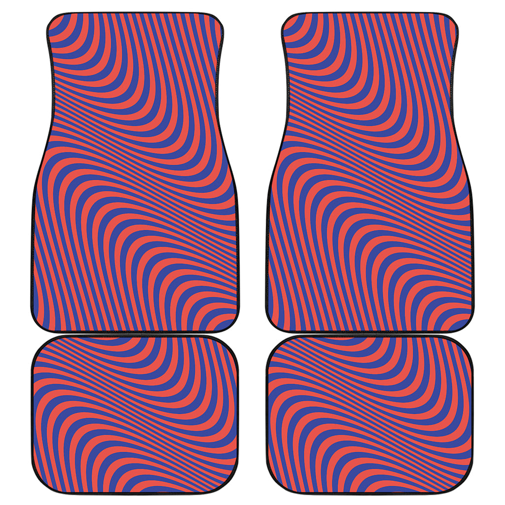 Psychedelic Illusion Print Front and Back Car Floor Mats