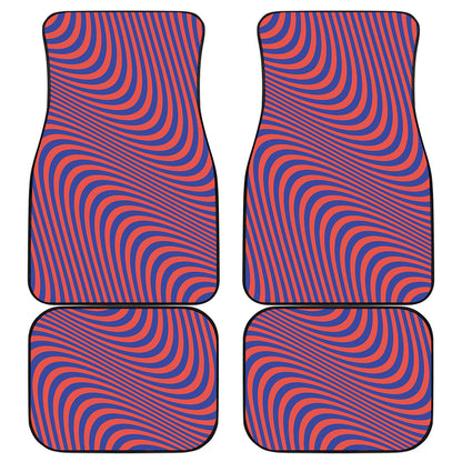 Psychedelic Illusion Print Front and Back Car Floor Mats