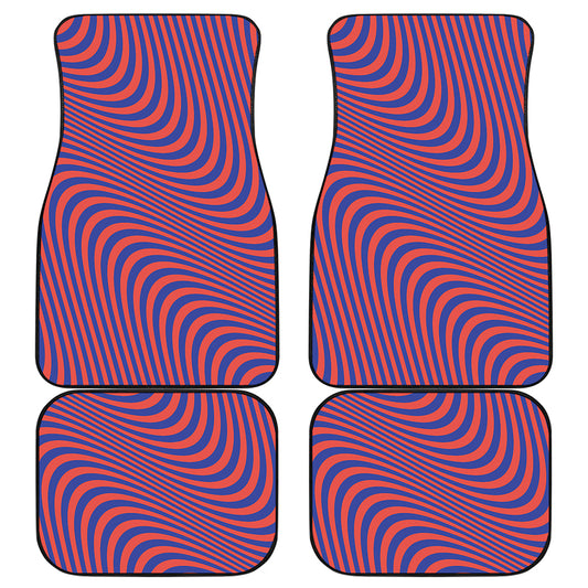 Psychedelic Illusion Print Front and Back Car Floor Mats