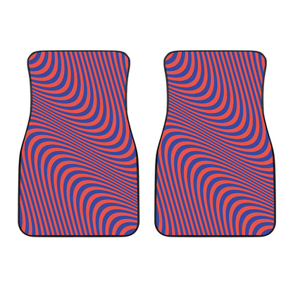 Psychedelic Illusion Print Front Car Floor Mats