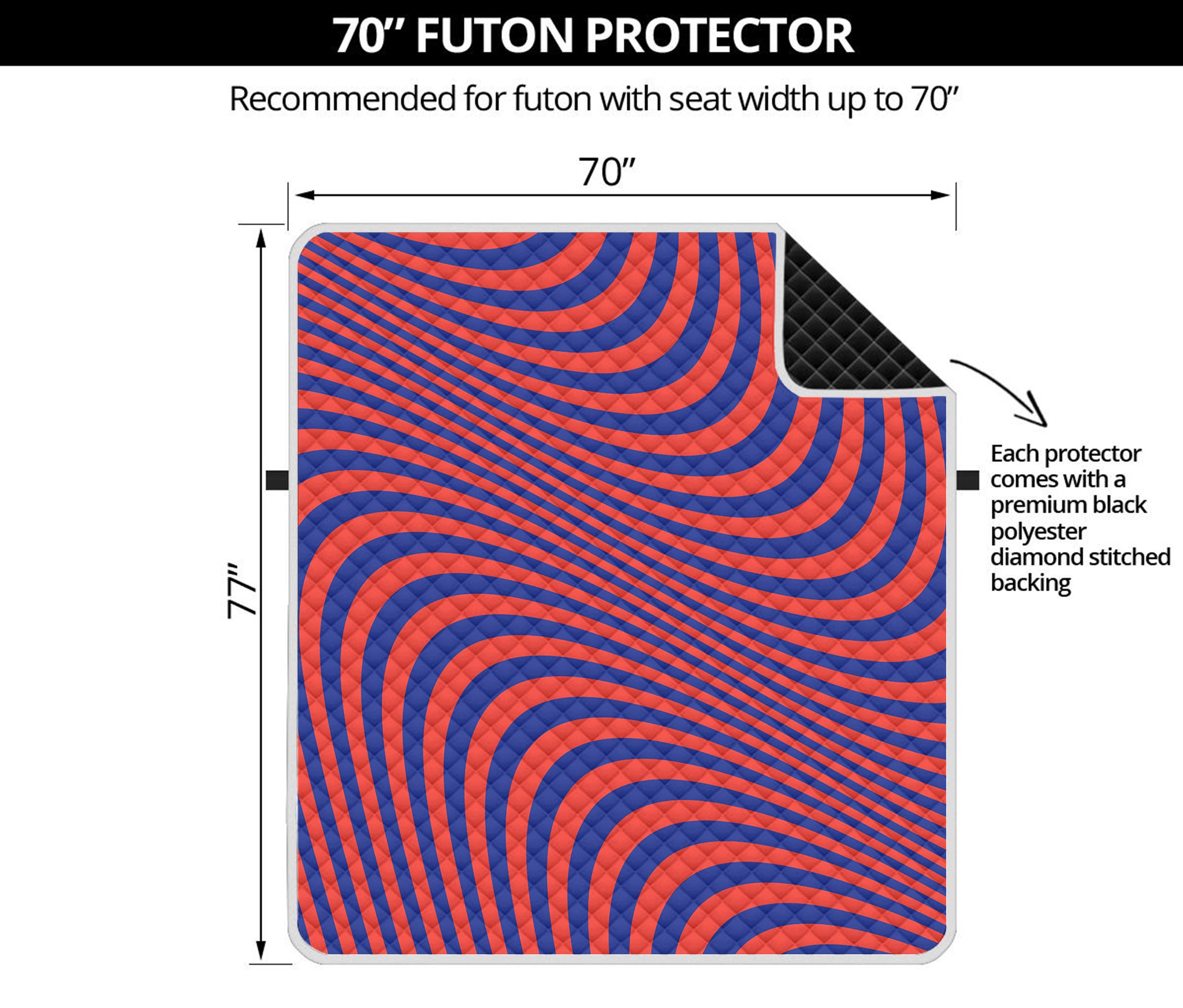 Psychedelic Illusion Print Futon Protector