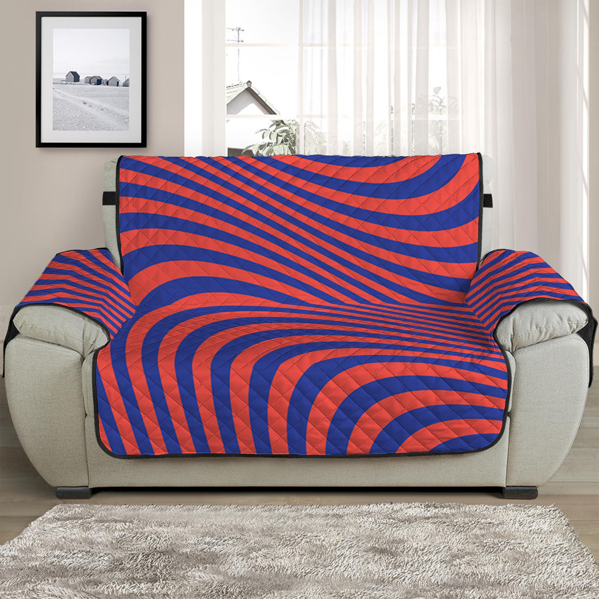 Psychedelic Illusion Print Half Sofa Protector