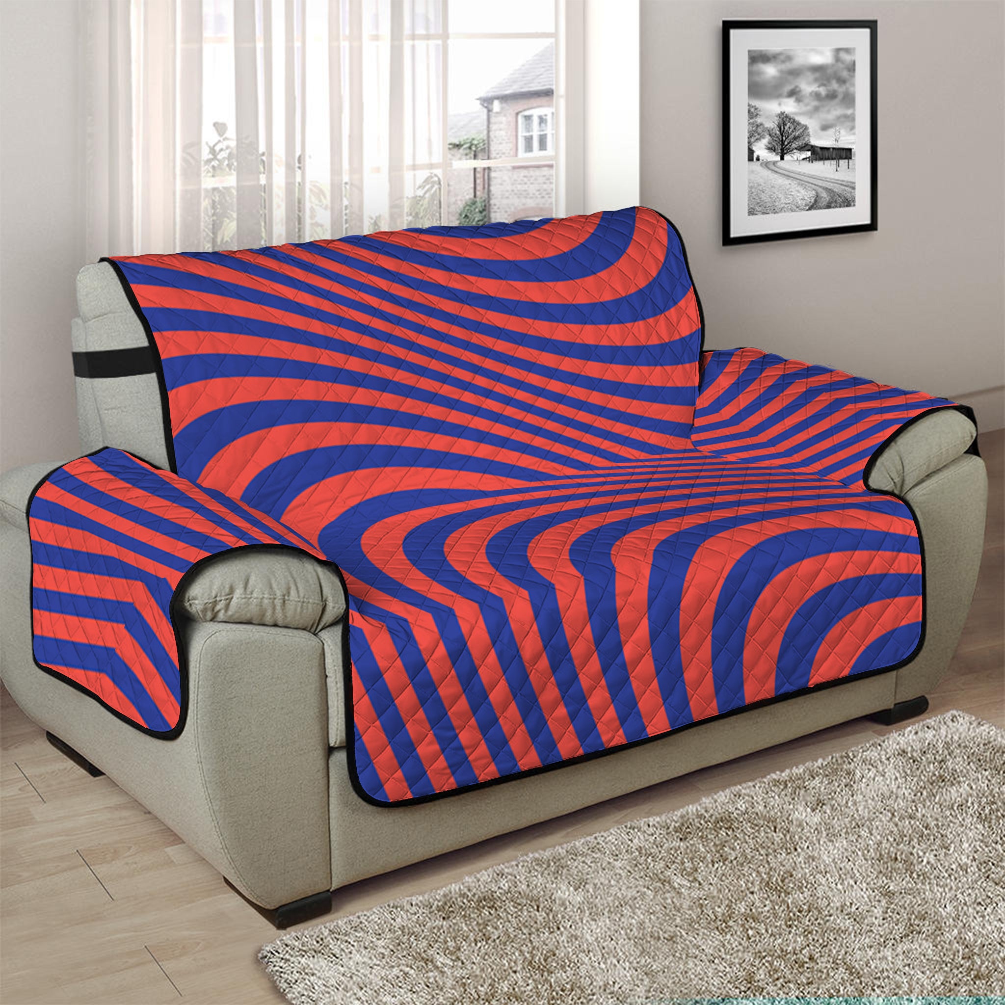 Psychedelic Illusion Print Half Sofa Protector