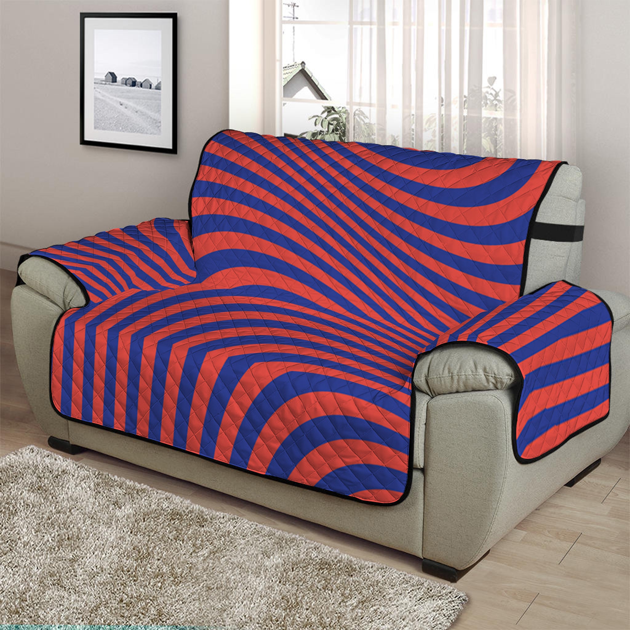 Psychedelic Illusion Print Half Sofa Protector