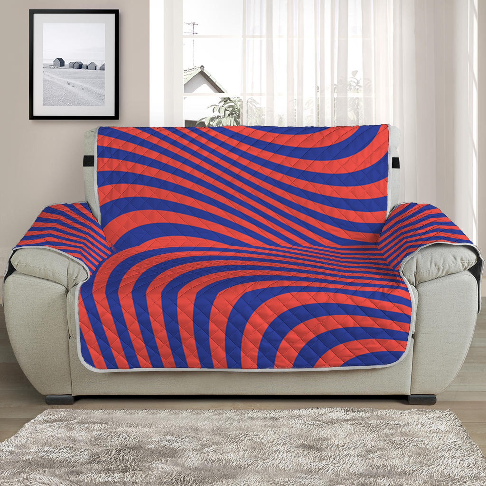 Psychedelic Illusion Print Half Sofa Protector