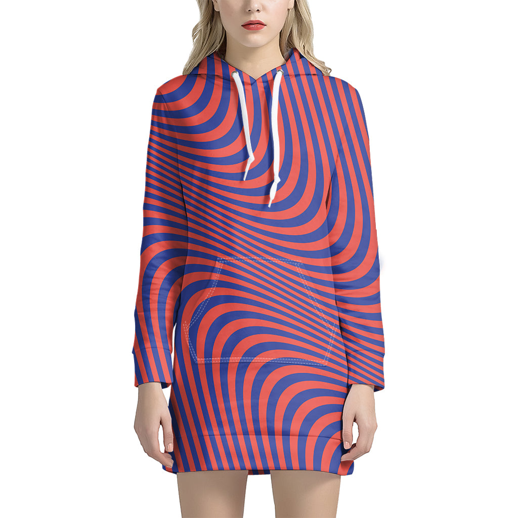 Psychedelic Illusion Print Hoodie Dress