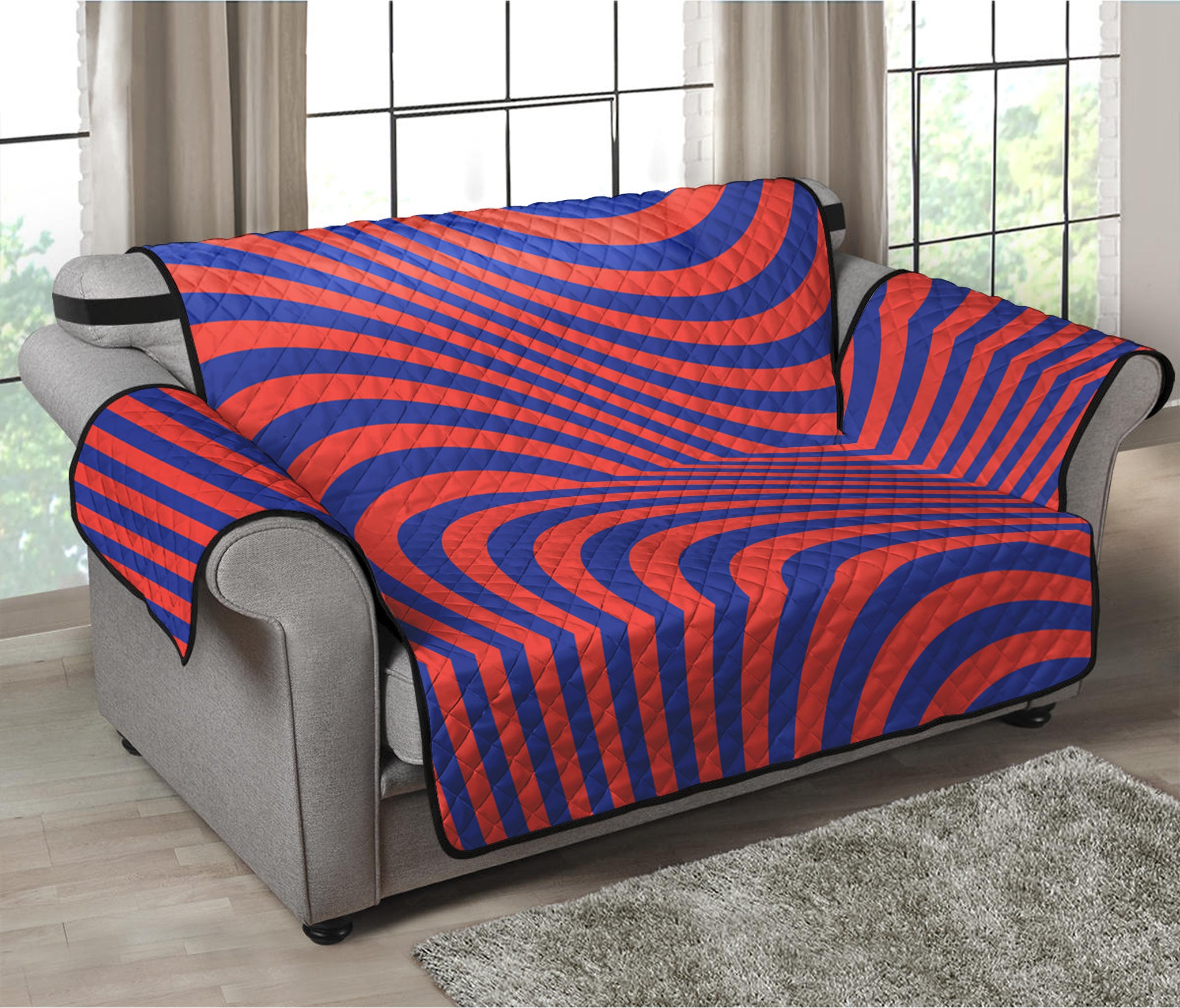 Psychedelic Illusion Print Loveseat Protector