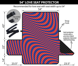 Psychedelic Illusion Print Loveseat Protector