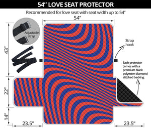 Psychedelic Illusion Print Loveseat Protector