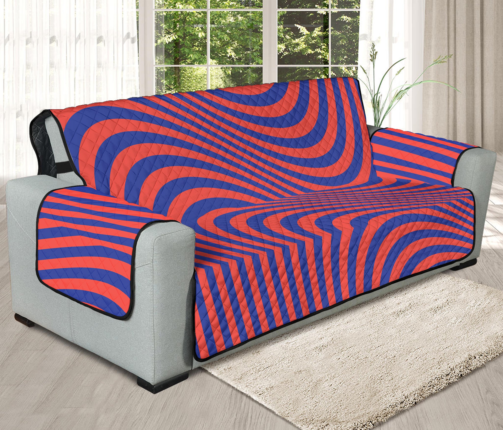 Psychedelic Illusion Print Oversized Sofa Protector