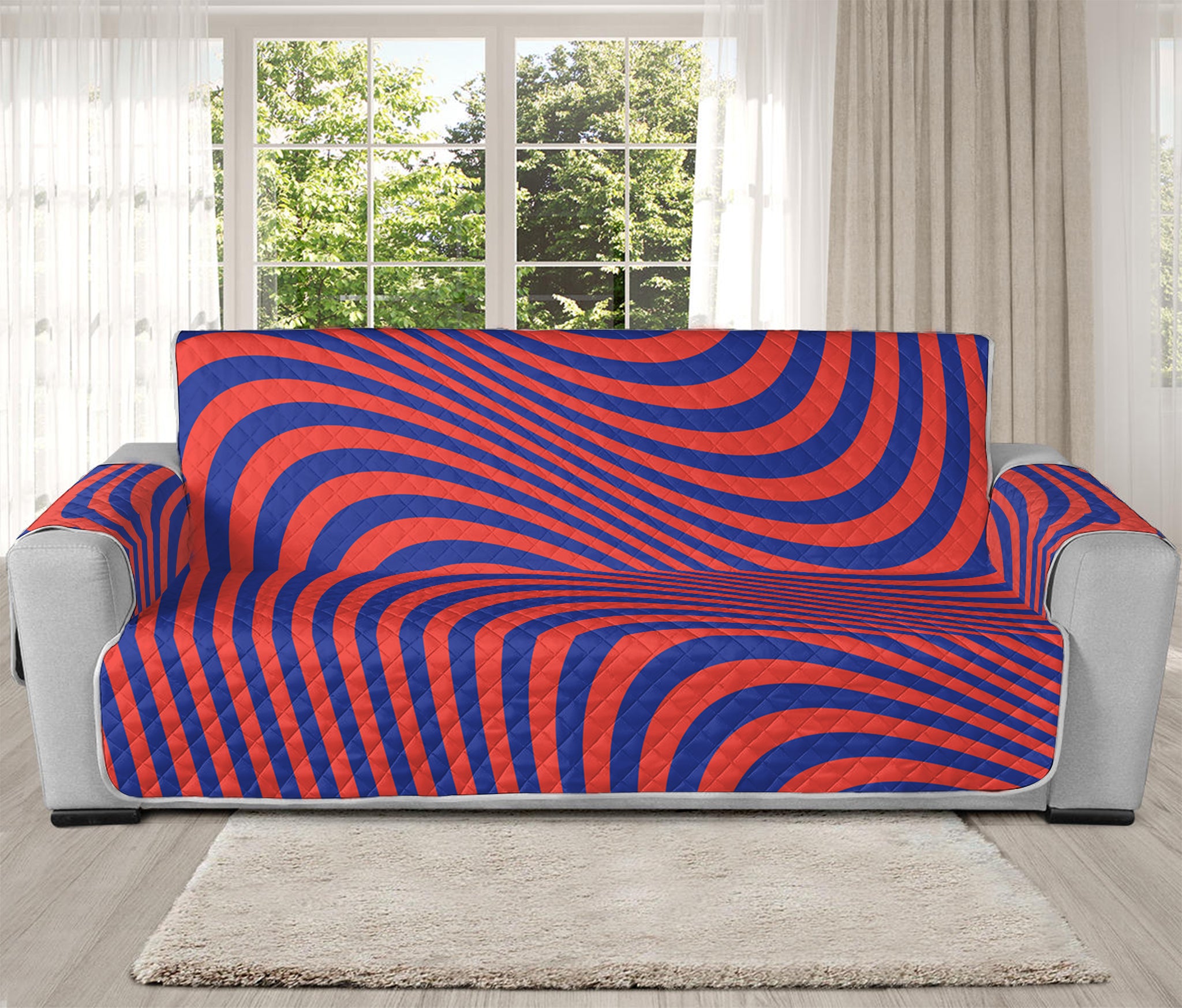 Psychedelic Illusion Print Oversized Sofa Protector