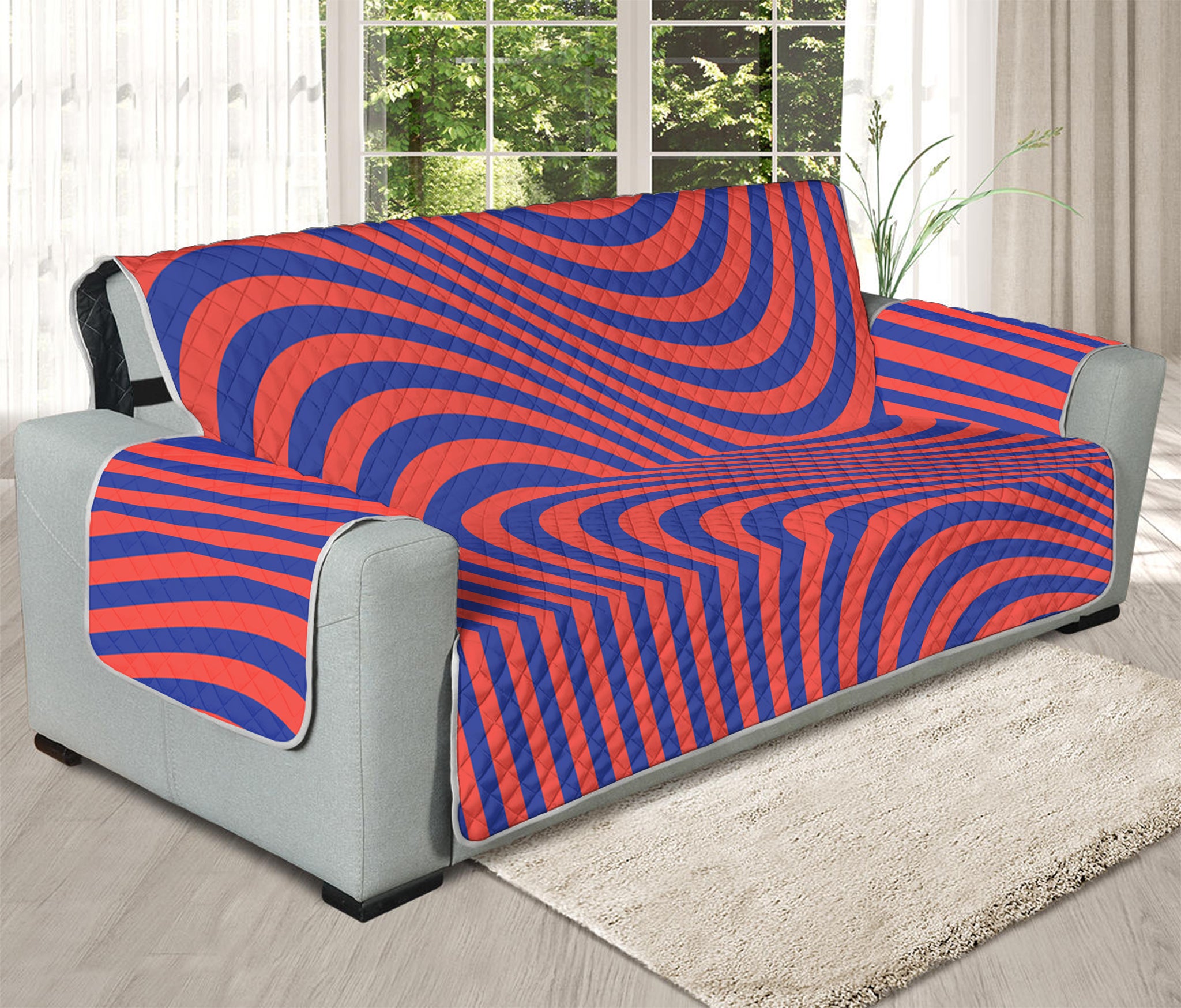 Psychedelic Illusion Print Oversized Sofa Protector