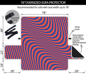 Psychedelic Illusion Print Oversized Sofa Protector