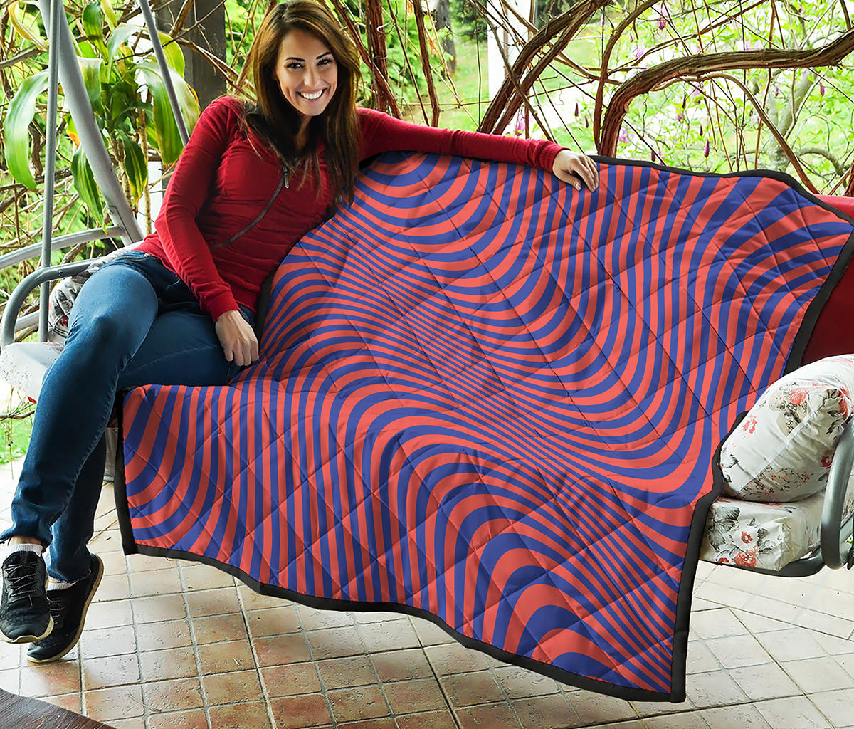 Psychedelic Illusion Print Quilt