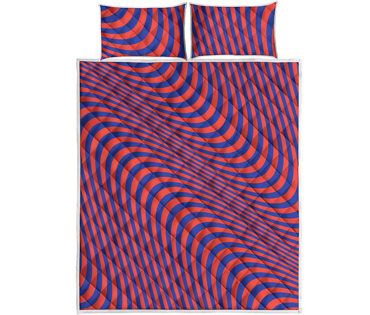Psychedelic Illusion Print Quilt Bed Set