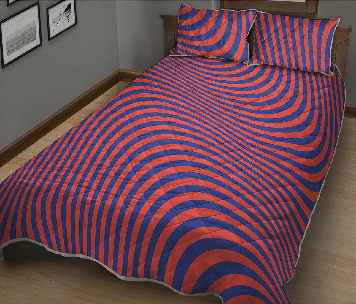 Psychedelic Illusion Print Quilt Bed Set