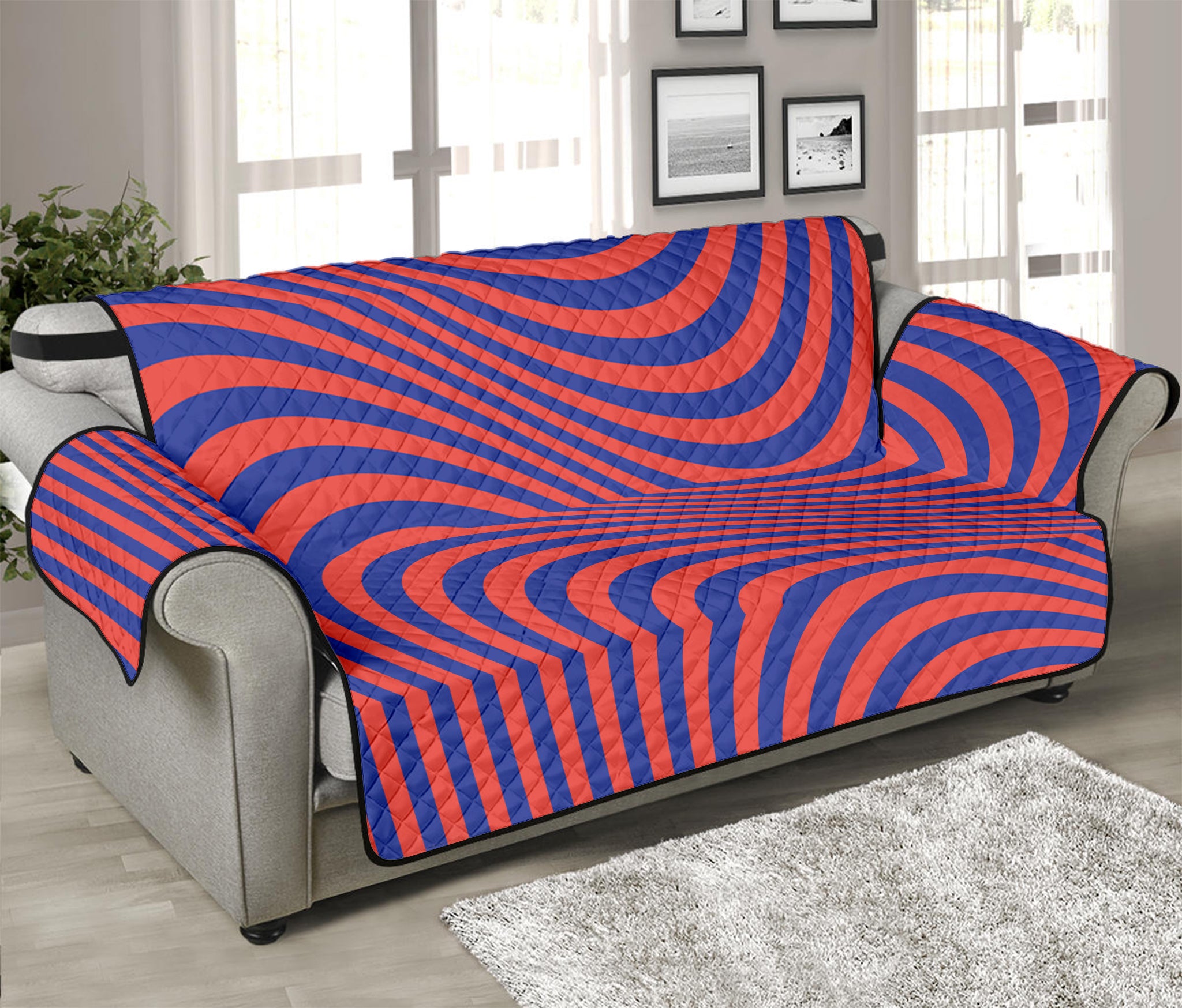 Psychedelic Illusion Print Sofa Protector