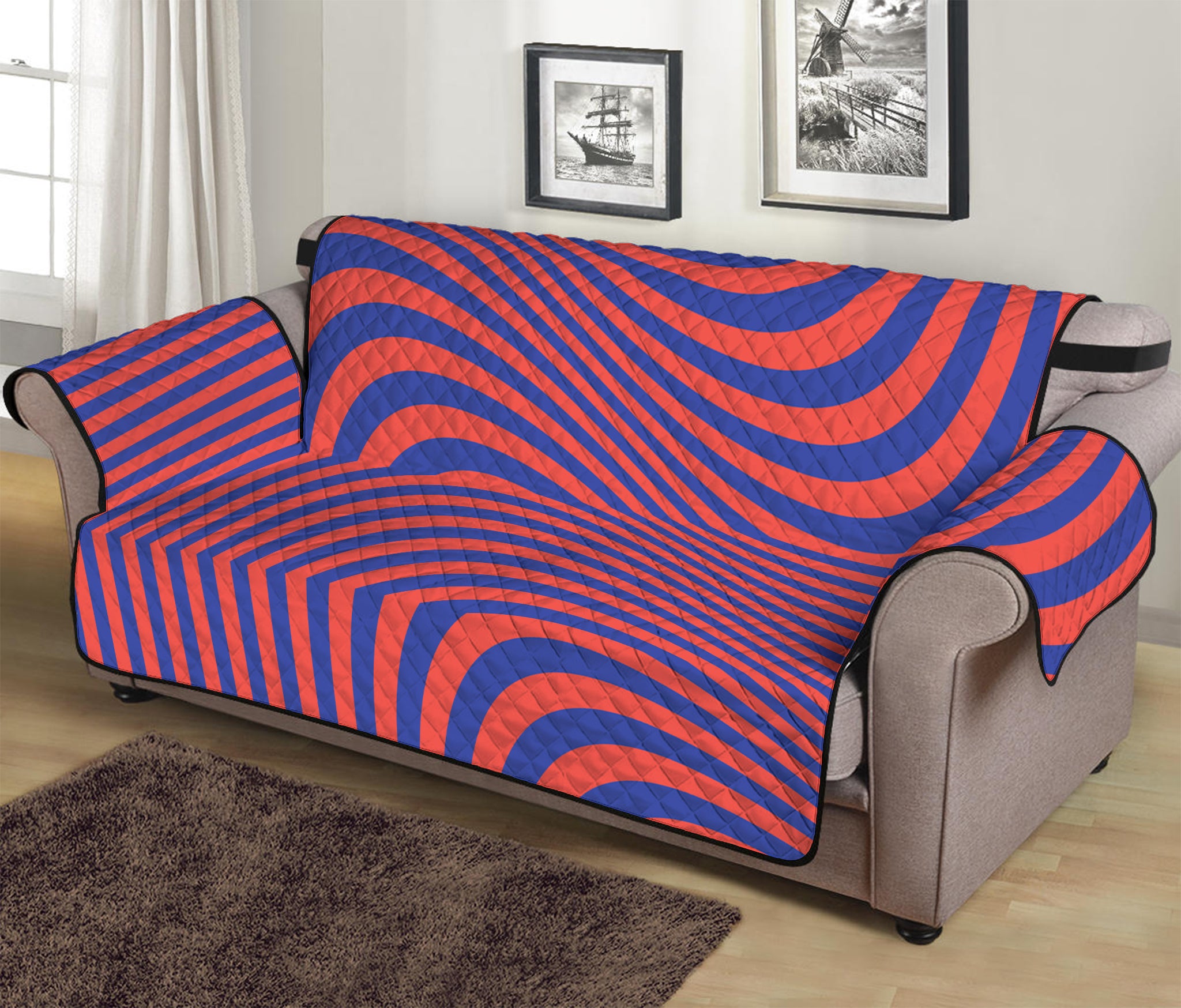 Psychedelic Illusion Print Sofa Protector