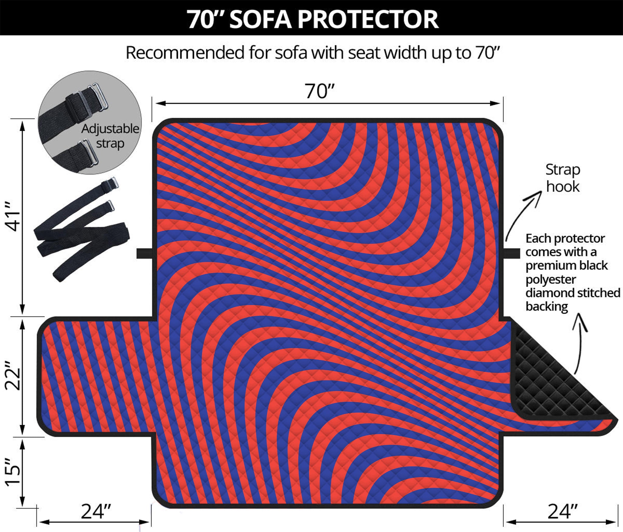 Psychedelic Illusion Print Sofa Protector