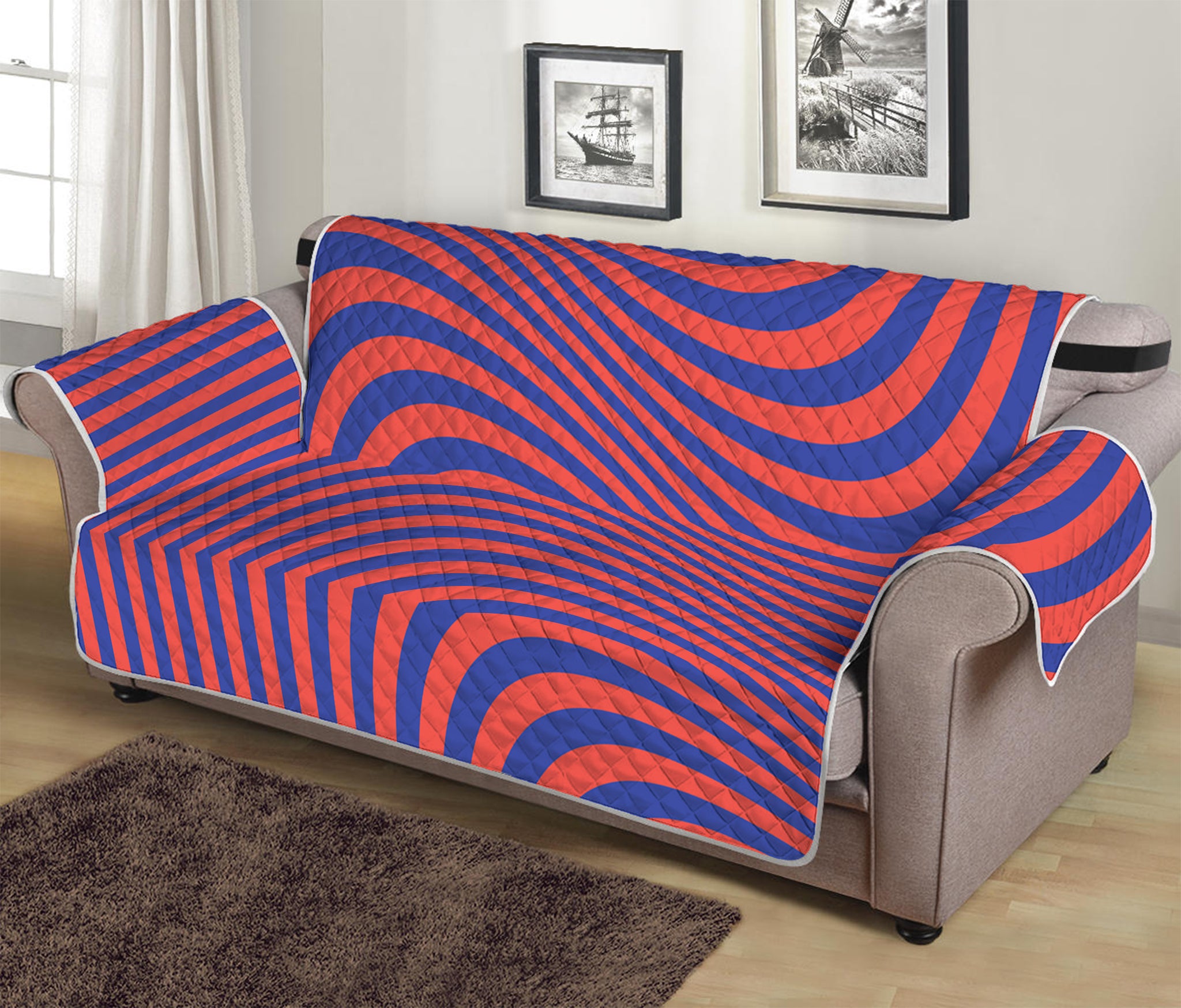 Psychedelic Illusion Print Sofa Protector