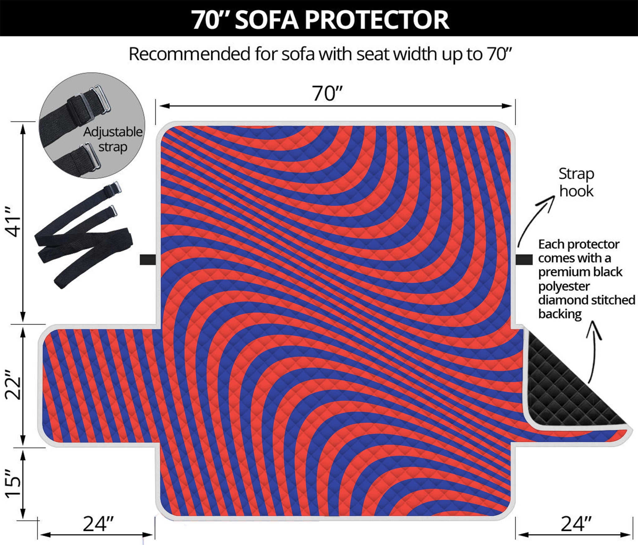 Psychedelic Illusion Print Sofa Protector