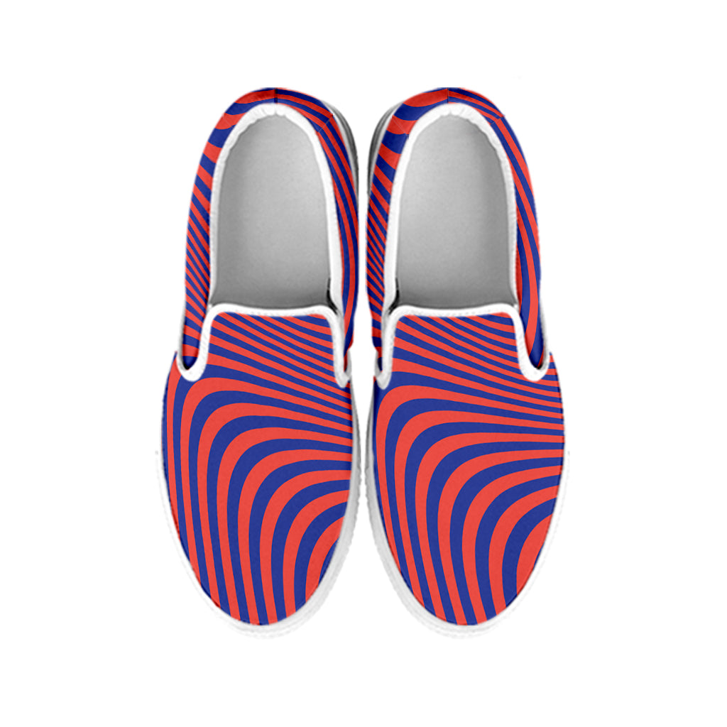 Psychedelic Illusion Print White Slip On Shoes