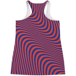 Psychedelic Illusion Print Women's Racerback Tank Top