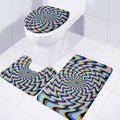 Psychedelic Illusory Motion Print 3 Piece Bath Mat Set