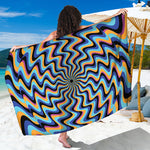 Psychedelic Illusory Motion Print Beach Sarong Wrap