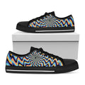Psychedelic Illusory Motion Print Black Low Top Sneakers