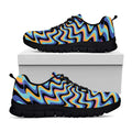Psychedelic Illusory Motion Print Black Running Shoes