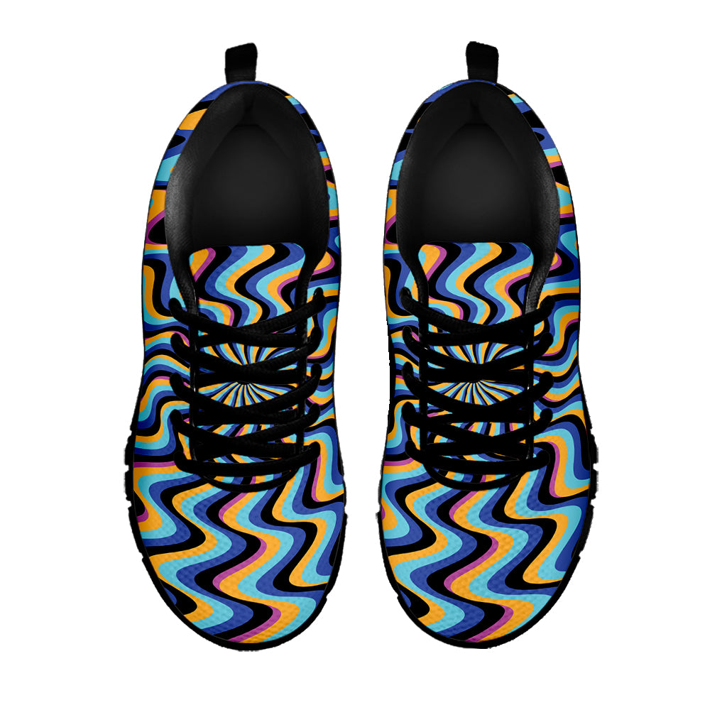 Psychedelic Illusory Motion Print Black Sneakers