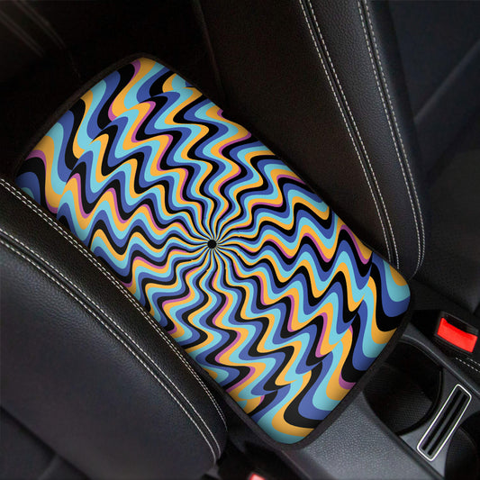 Psychedelic Illusory Motion Print Car Center Console Cover
