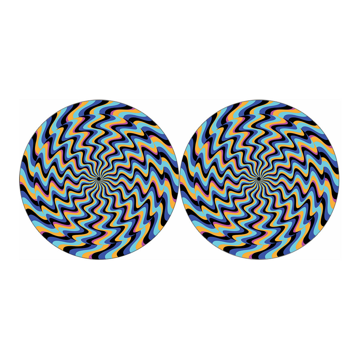 Psychedelic Illusory Motion Print Car Coasters