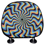 Psychedelic Illusory Motion Print Car Headrest Covers