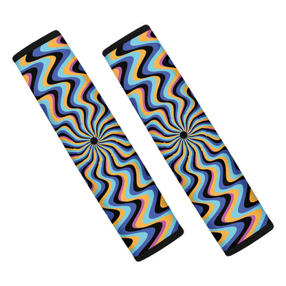 Psychedelic Illusory Motion Print Car Seat Belt Covers